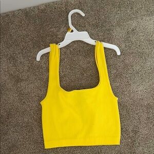 Zara Yellow Ribbed Crop Top